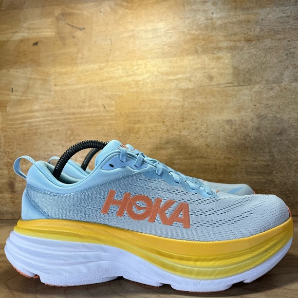 Hoka One One Shoes - Hoka One One Bondi 8 REFLECTIVE Womens Sz 10 Running Shoes Sneakers Blue Yellow
